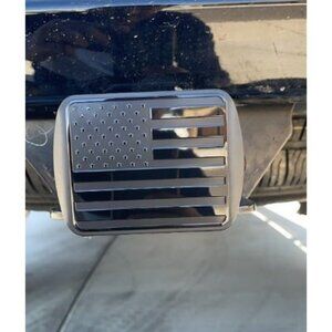 7x4 inches USA Black Metal Flag Hitch Cover (Fits 2", 2.5" and 3" Receiver)